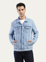 Mens Blue Casual Regular Fit Solid Full Sleeves Denim Jacket