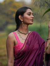 Women's Multicolor Chanderi Silk Saree with Blouse Piece