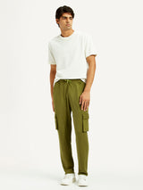 Mens Green Knit Joggers Relaxed Fit