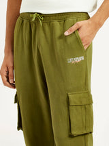 Mens Green Knit Joggers Relaxed Fit