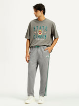 Mens Grey Knit Joggers Relaxed Fit