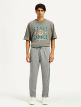 Mens Grey Knit Joggers Relaxed Fit