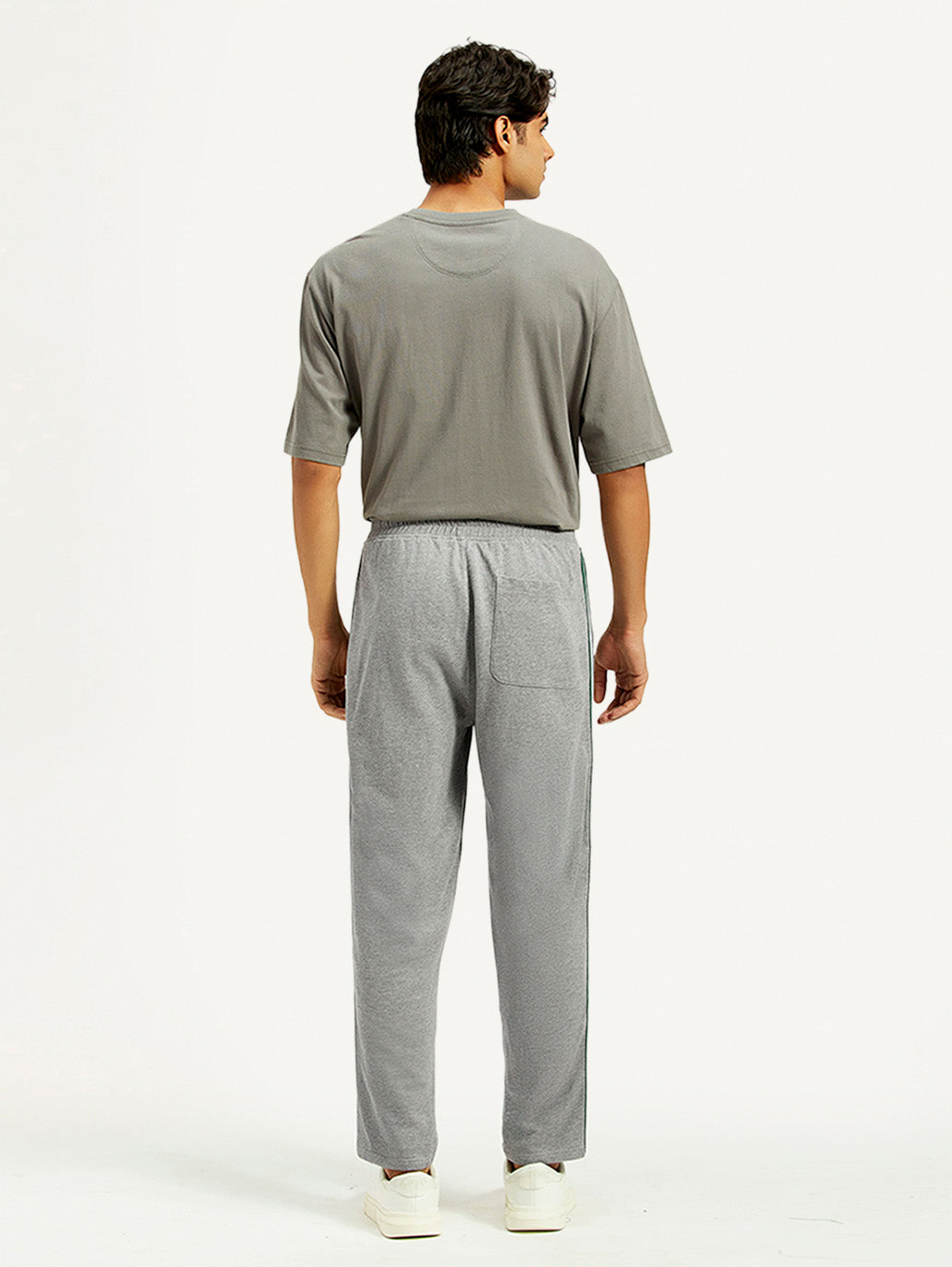 Mens Grey Knit Joggers Relaxed Fit