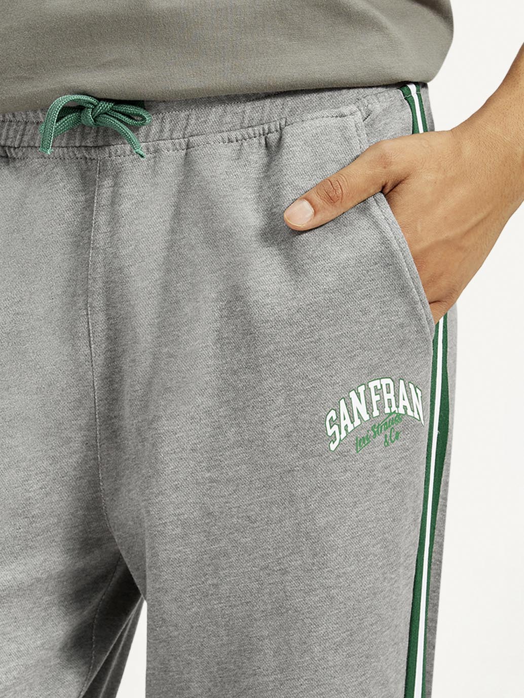 Mens Grey Knit Joggers Relaxed Fit