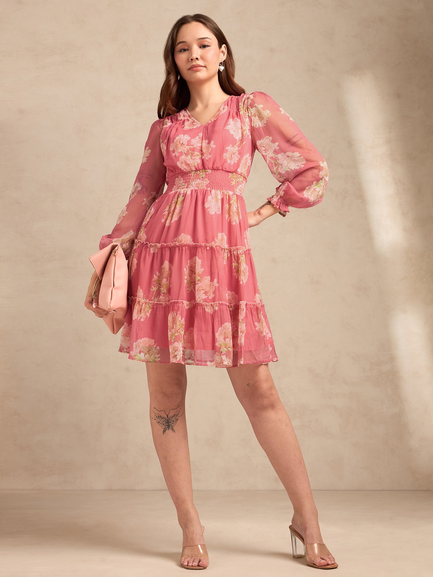 Women's Pink Casual A-Line Dress
