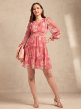 Women's Pink Casual A-Line Dress