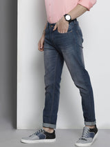 Men's Slim Fit Solid Mid Rise Stretchable Jeans