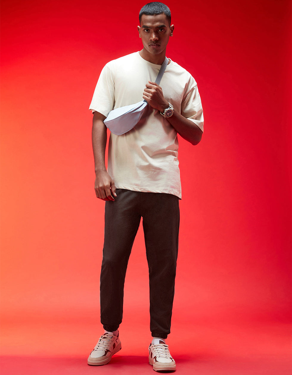 Men's Brown Casual Baggy Fit Solid Jogger