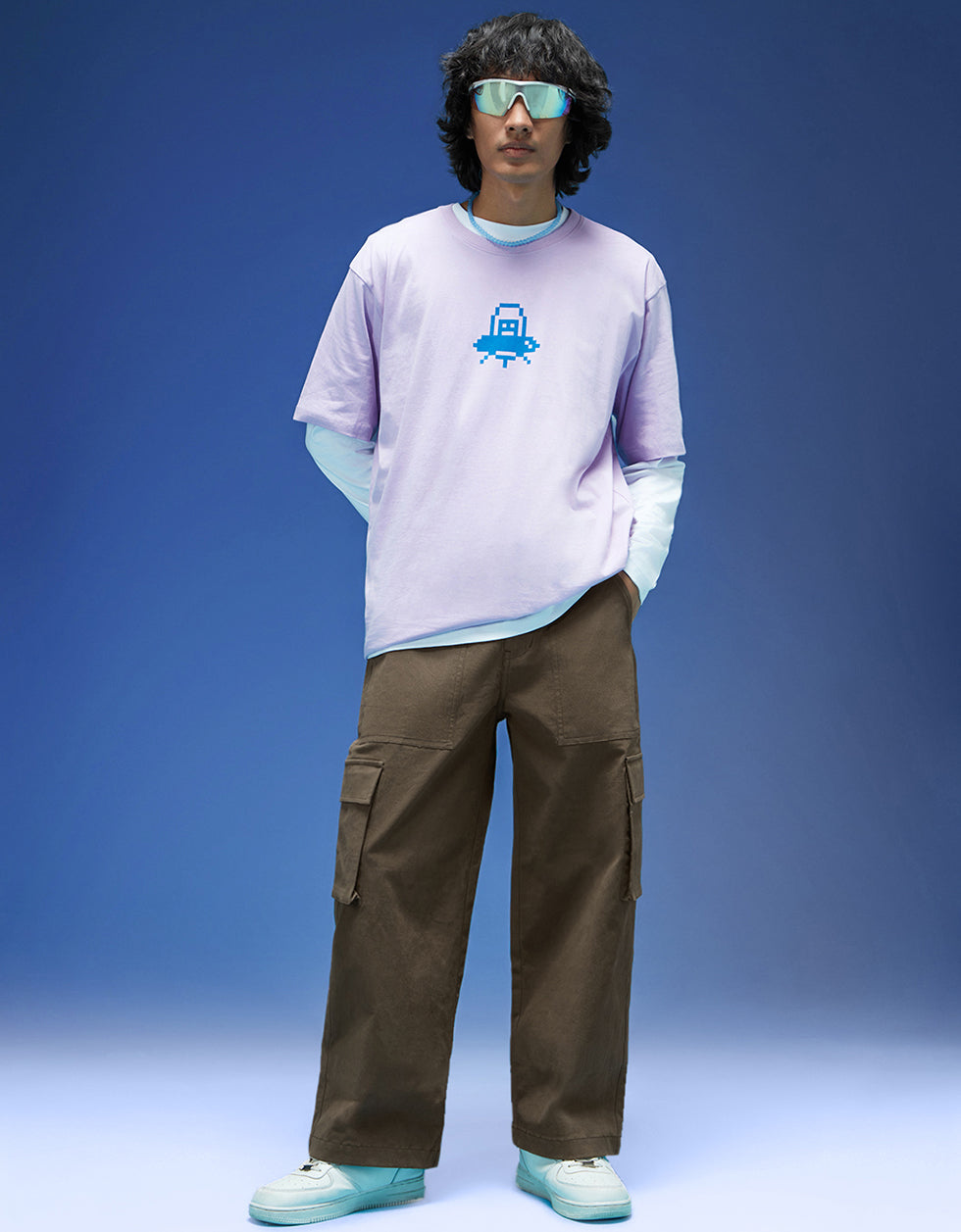 Men's Brown Casual Regular Fit Solid Cargo