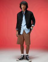 Men's Black Casual Regular Fit Solid Full Sleeves Shacket