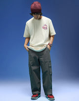 Men's Grey Casual Regular Fit Solid Cargo