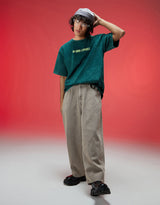 Men's Green Casual Oversized Fit Printed Half Sleeves Tshirt
