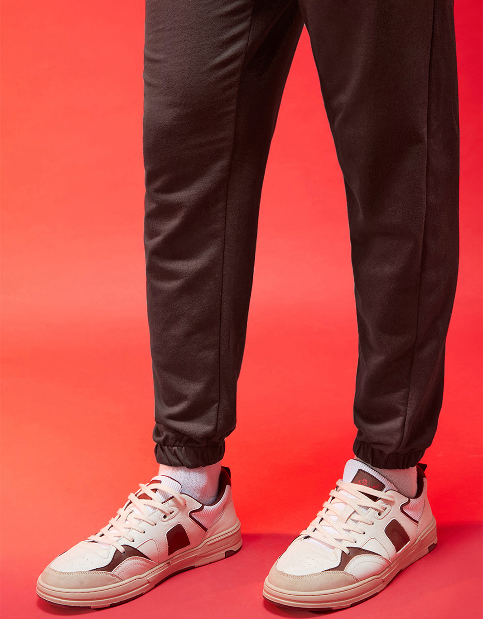 Men's Brown Casual Baggy Fit Solid Jogger