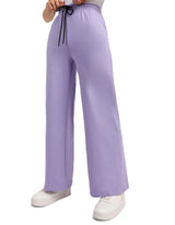 Women's Purple Casual Solid Oversized Track Pant