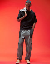 Men's Grey Casual Regular Fit Solid Cargo