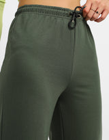 Women's Green Casual Solid Oversized Track Pant