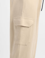 Women's Beige Casual Solid Wide Leg Jogger