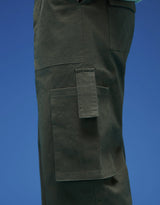 Men's Green Casual Regular Fit Solid Cargo