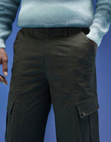 Men's Green Casual Regular Fit Solid Cargo