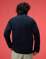 Men's Navy Casual Regular Fit Solid Full Sleeves Shacket