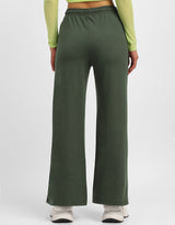 Women's Green Casual Solid Oversized Track Pant