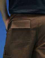 Men's Brown Casual Regular Fit Solid Cargo