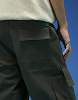Men's Green Casual Regular Fit Solid Cargo