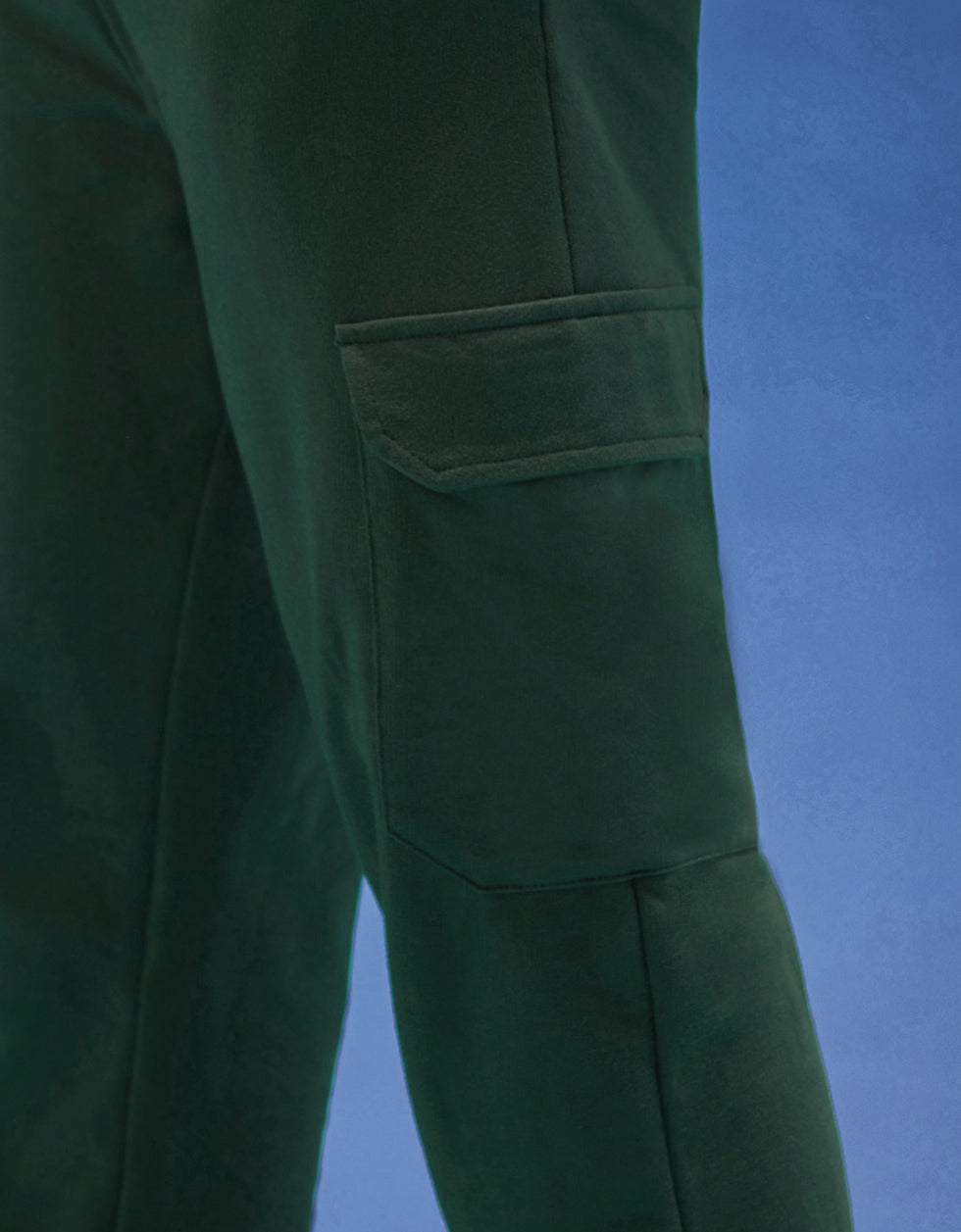 Men's Green Casual Baggy Fit Solid Cargo