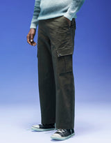 Men's Green Casual Regular Fit Solid Cargo