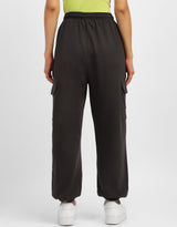 Women's Brown Casual Solid Wide Leg Jogger