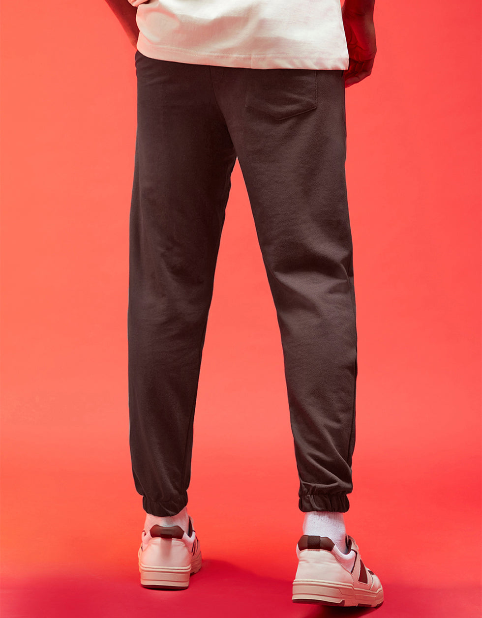 Men's Brown Casual Baggy Fit Solid Jogger