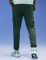 Men's Green Casual Baggy Fit Solid Cargo