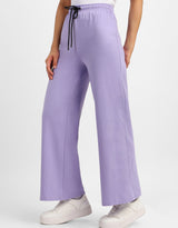 Women's Purple Casual Solid Oversized Track Pant