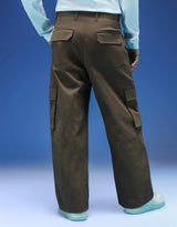 Men's Brown Casual Regular Fit Solid Cargo