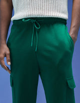 Men's Green Casual Baggy Fit Solid Cargo