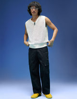 Men's Black Casual Regular Fit Solid Cargo