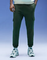Men's Green Casual Baggy Fit Solid Cargo