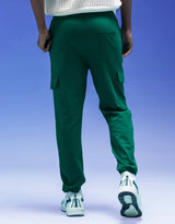 Men's Green Casual Baggy Fit Solid Cargo