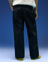 Men's Black Casual Regular Fit Solid Cargo