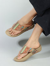 Women's Printed Thong Comfort Sandals