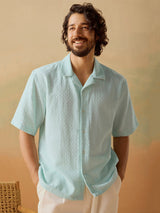Men's Green Casual Relaxed Fit Solid Half Sleeves Shirt