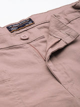 Men's Relaxed Fit Solid Mid Rise Trousers