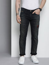 Men's Slim Straight Fit Solid Mid Rise Stretchable Jeans