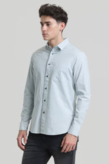 Men's Blue Casual Slim Fit Solid Full Sleeves Shirt