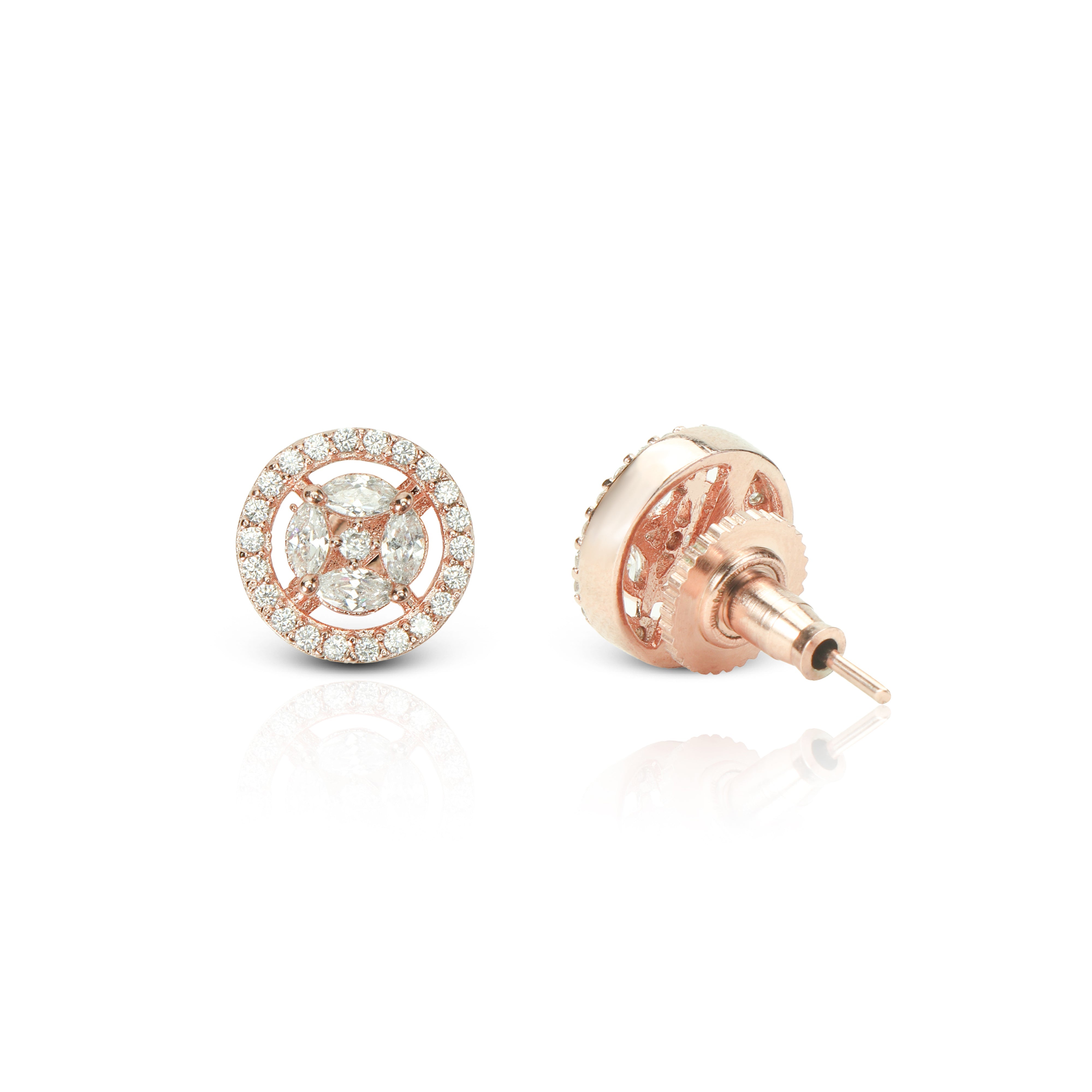 Women's Rosegold Aster Stud Earrings