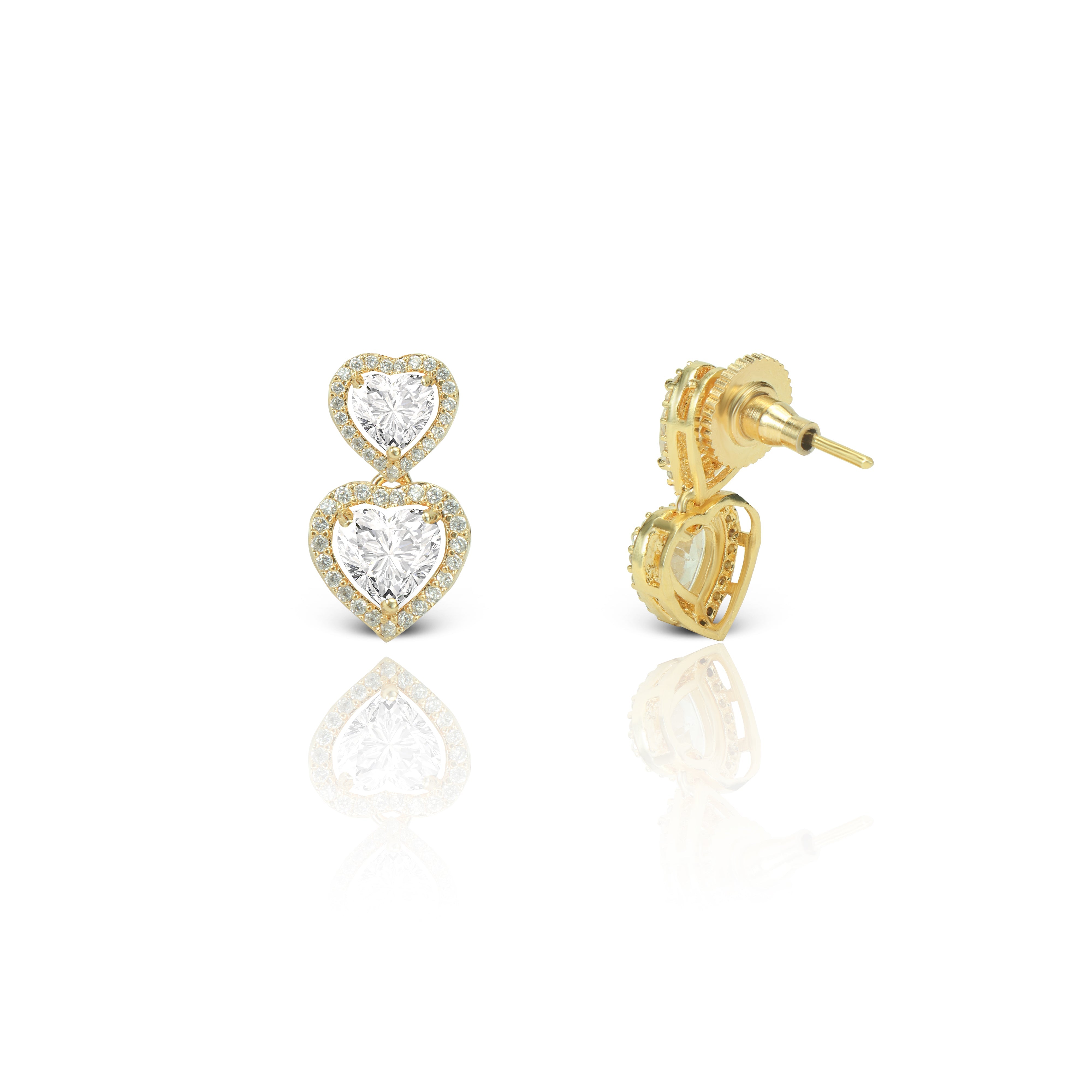 Women's Golden Hearts Drop Earrings