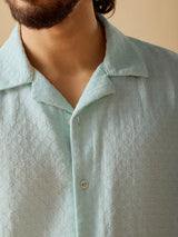 Men's Green Casual Relaxed Fit Solid Half Sleeves Shirt