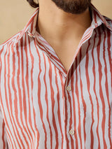 Men's Brown Casual Regular Fit Printed Full Sleeves Shirt
