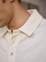 Men's White Casual Regular Fit Solid Half Sleeves Polo Tshirt