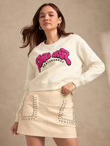 Women's Cream Varsity Graphic Sweatshirt